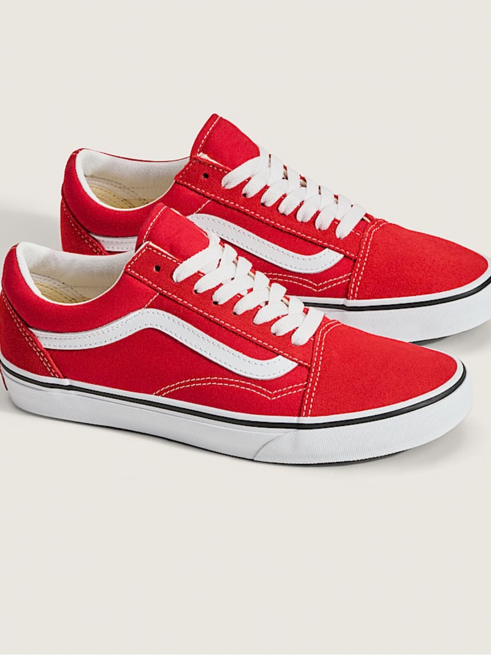 VANS MENS OLD SKOOL SHOE SNEAKER RED WHITE 10